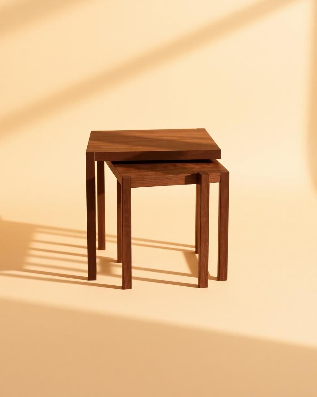 Luna pair of walnut nesting tables